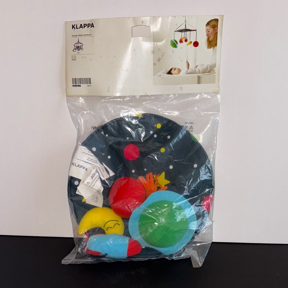 IKEA Klappa Baby Mobile Sun Moon Rocket Space Plush